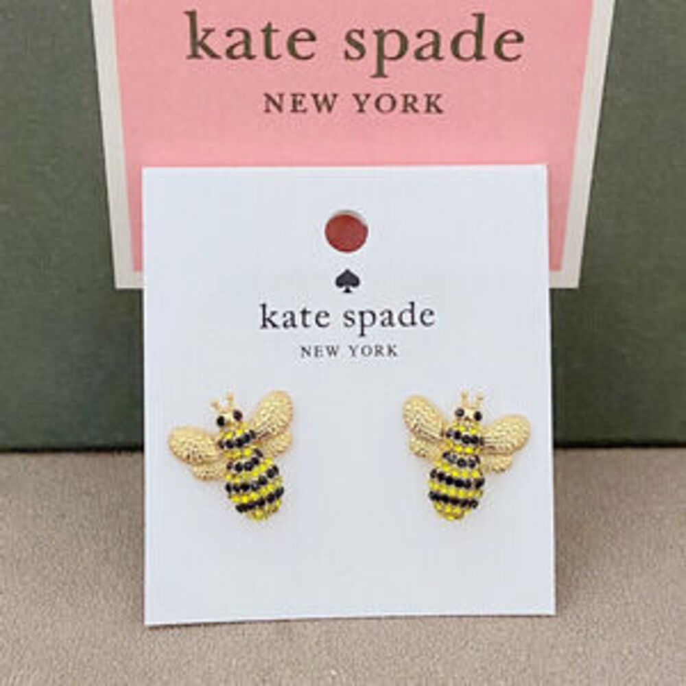 kate spade Summer Forest Bee Micro Set Zircon Stud Earrings